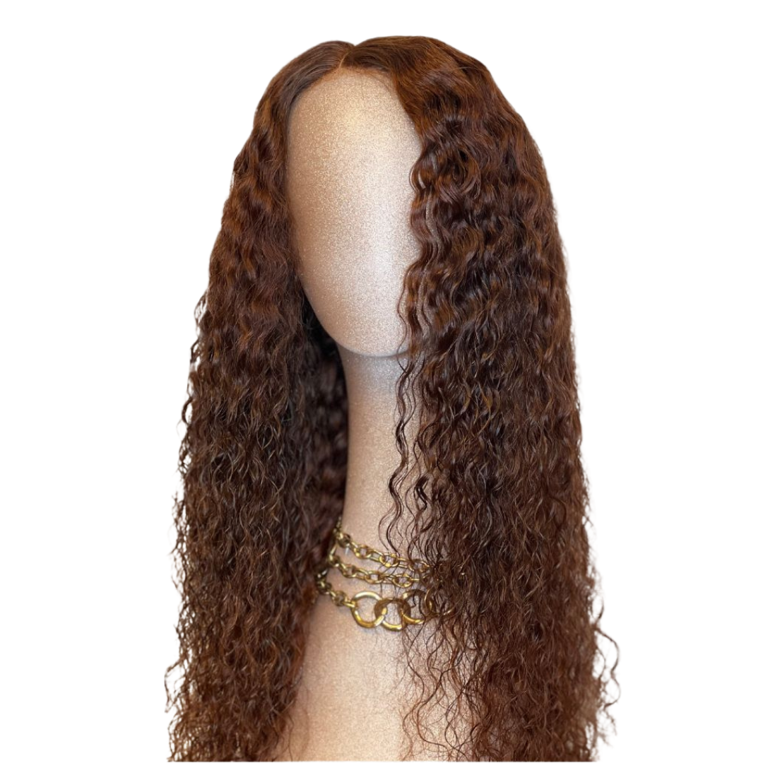Glueless 5x5 Copper Deep Wave Lace Wig